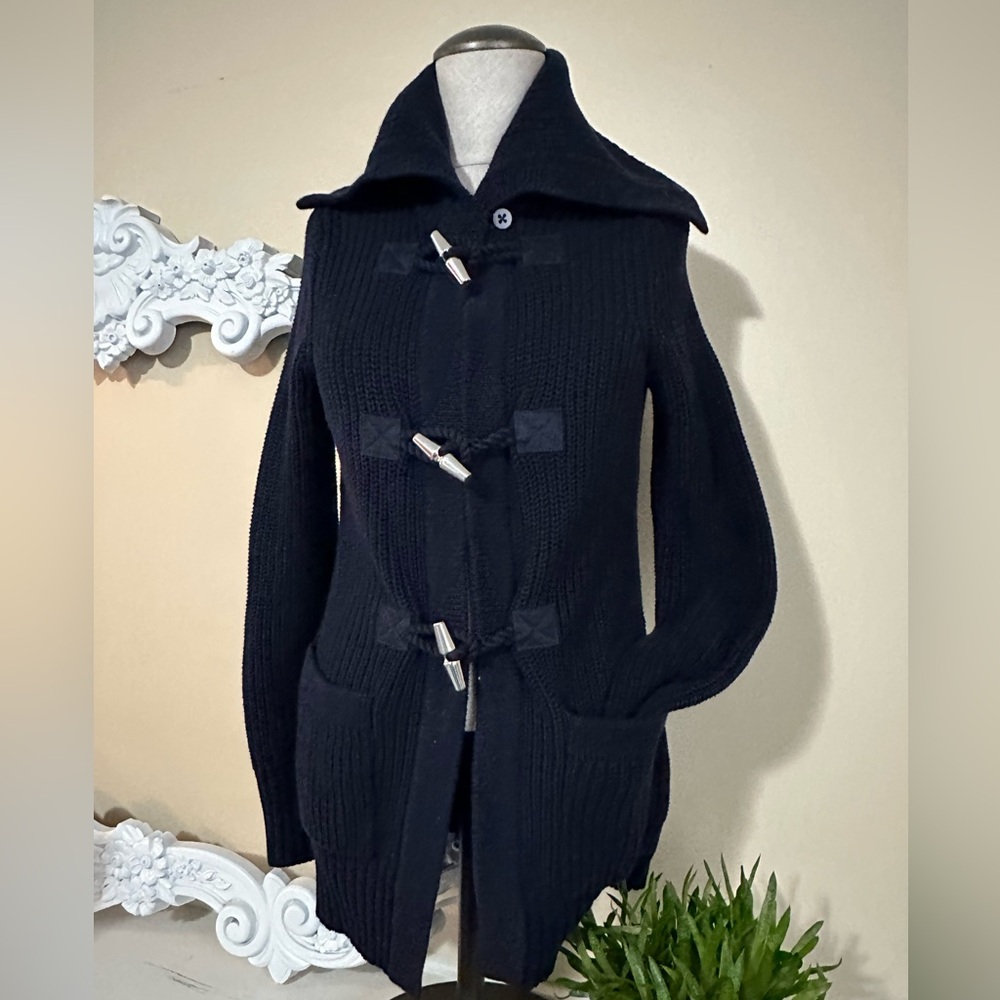 Ralph Lauren Navy Knit Fisherman Cardigan Women’s Size Petite Small